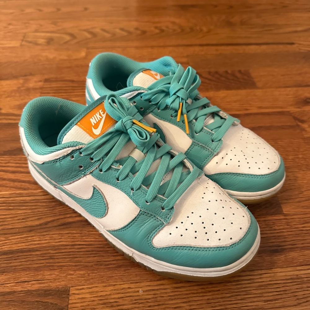 Nike Aqua and White Dunks